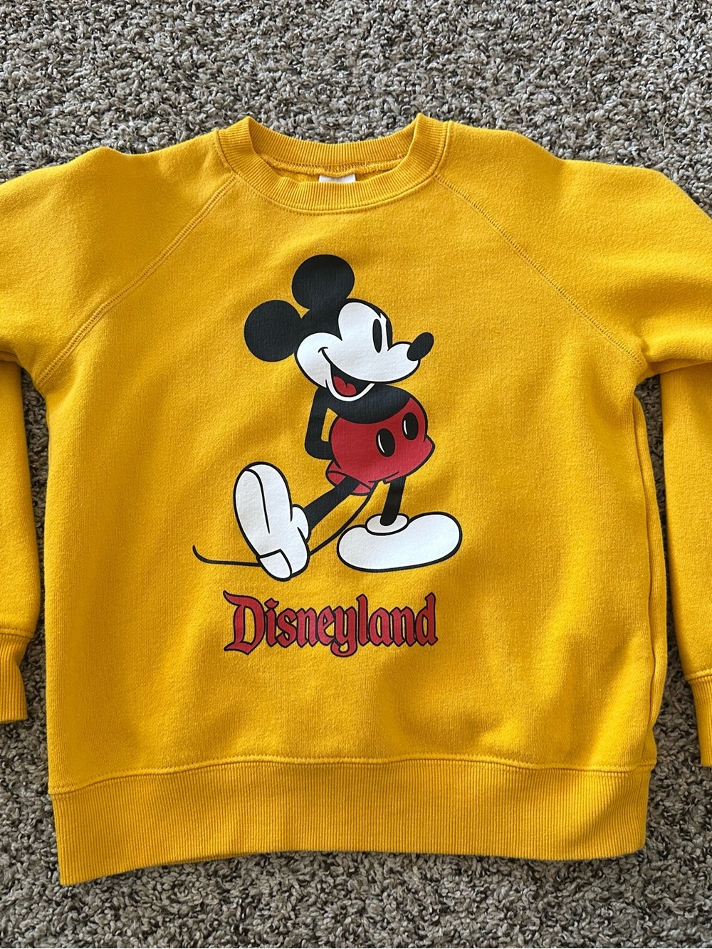Retro kids size 9/10 Yellow Mickey Disneyland Crewneck Sweatshirt